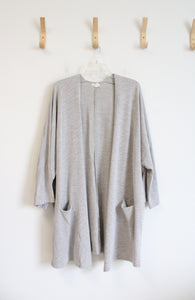 Donni Light Green & White Ribbed Cardigan | M