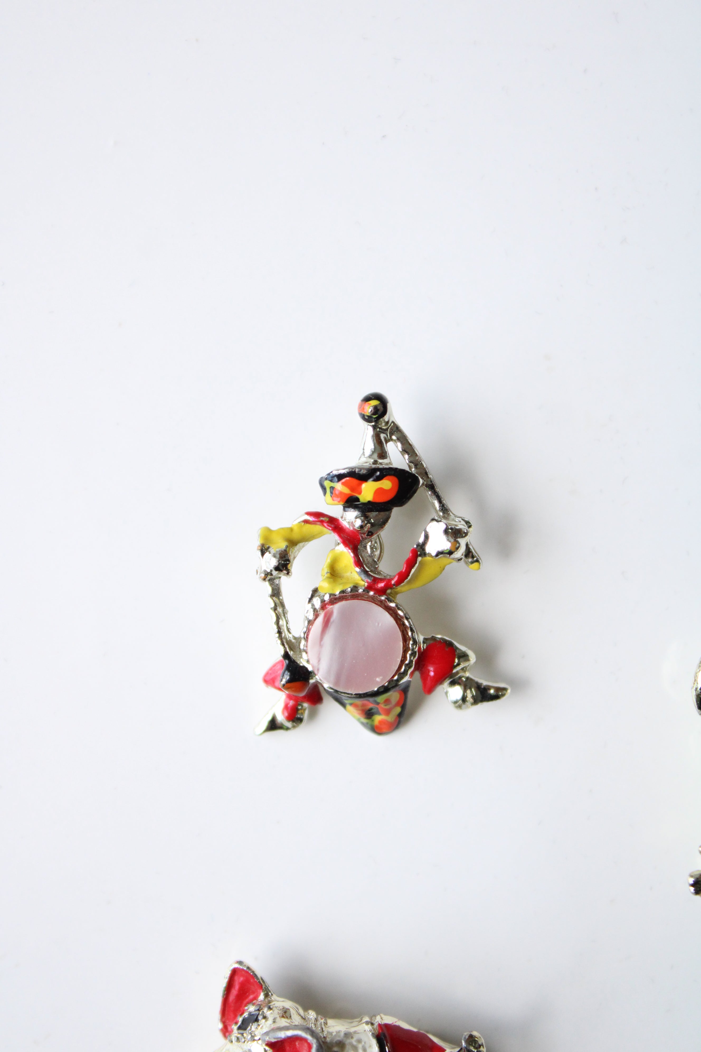 Vintage Circus Animal & Clown Silver Painted Pins | Set Of 4