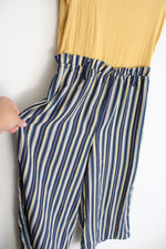 My Michelle Navy & Gold Striped Jumpsuit | Youth XL (18/20)