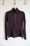 Under Armour Cold Gear Fitted Purple Patterned Quarter Zip Jacket | S