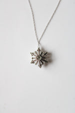 10K White Gold Snowflake Pendant Necklace