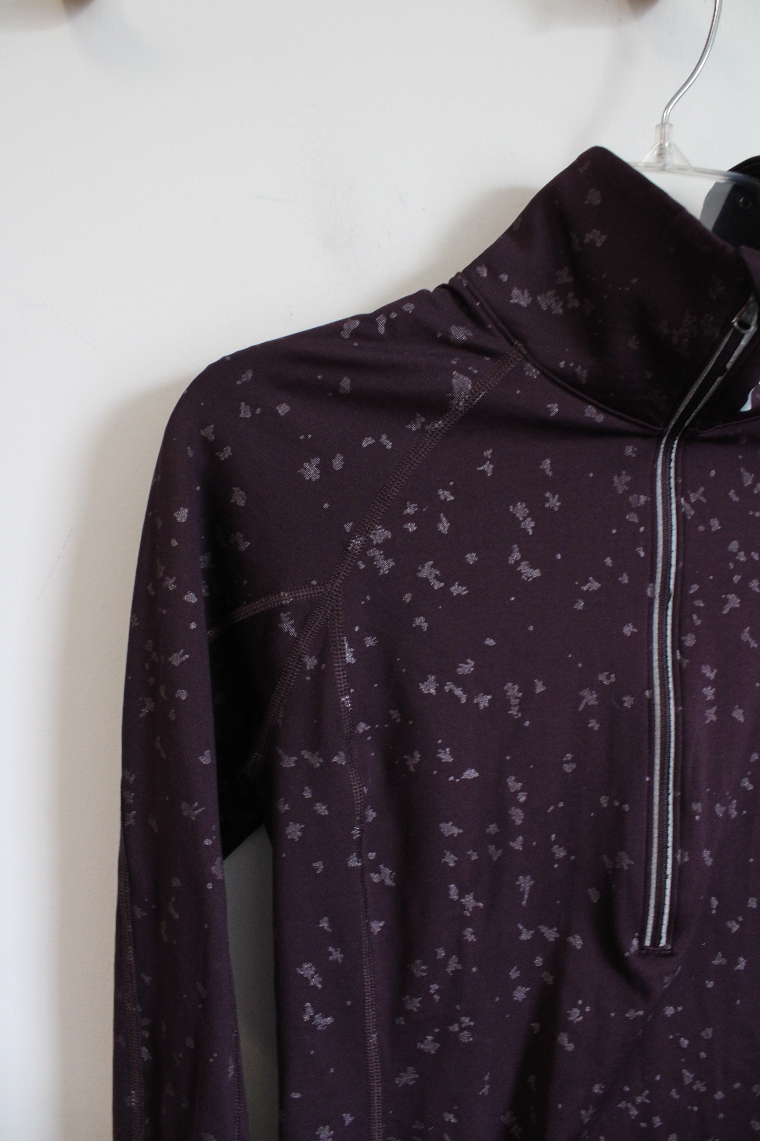 Under Armour Cold Gear Fitted Purple Patterned Quarter Zip Jacket | S