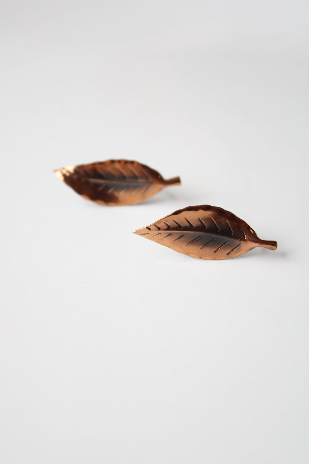 Stuart Nye Copper Leaf Screwback Earrings