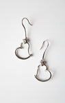 Dangle Open Heart Sterling Silver Earrings