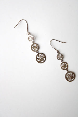 Leaf Sterling Silver Dangle Earrings