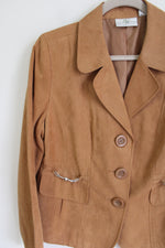 Studio Works Brown Sueded Chain Detail Blazer | 8