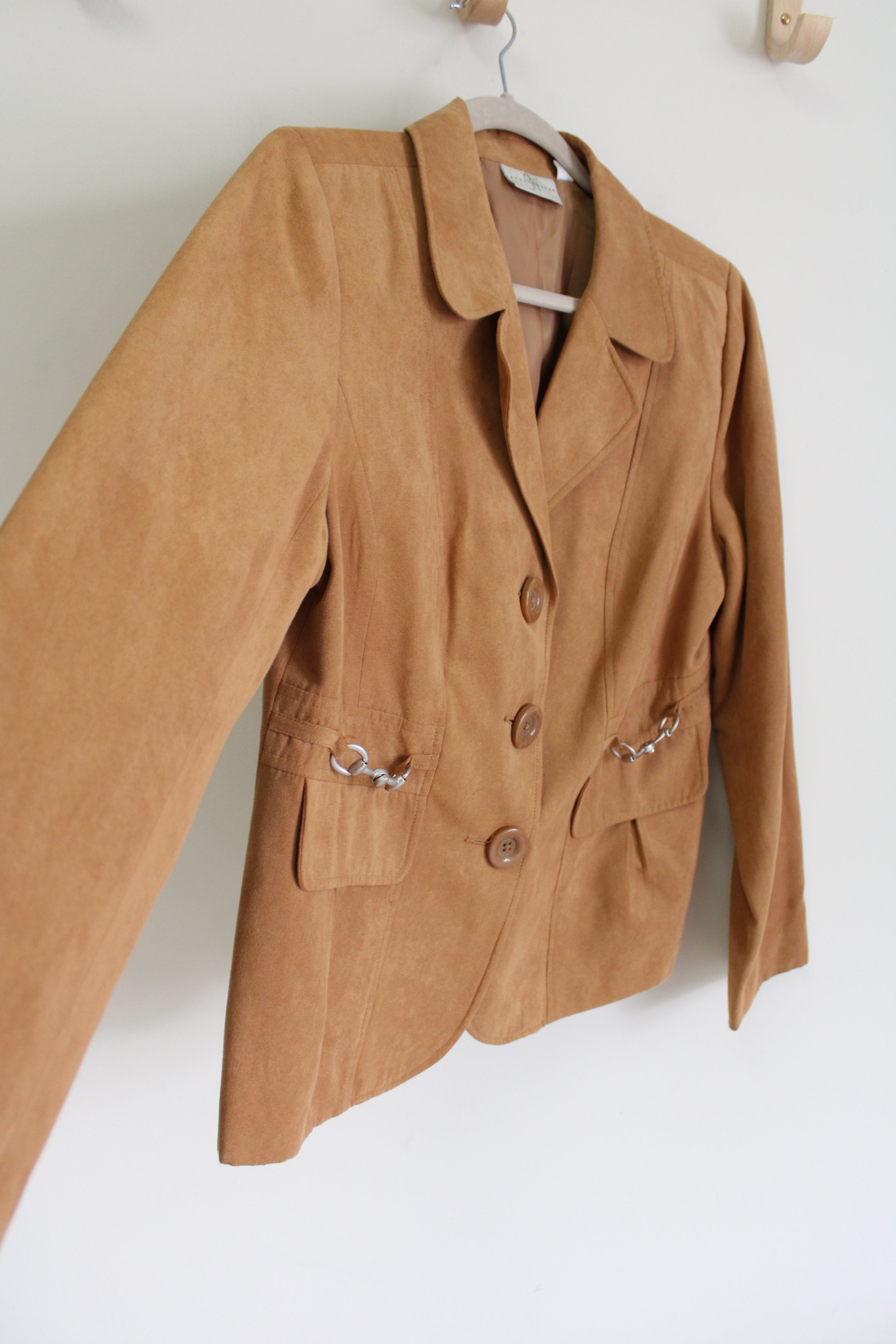 Studio Works Brown Sueded Chain Detail Blazer | 8