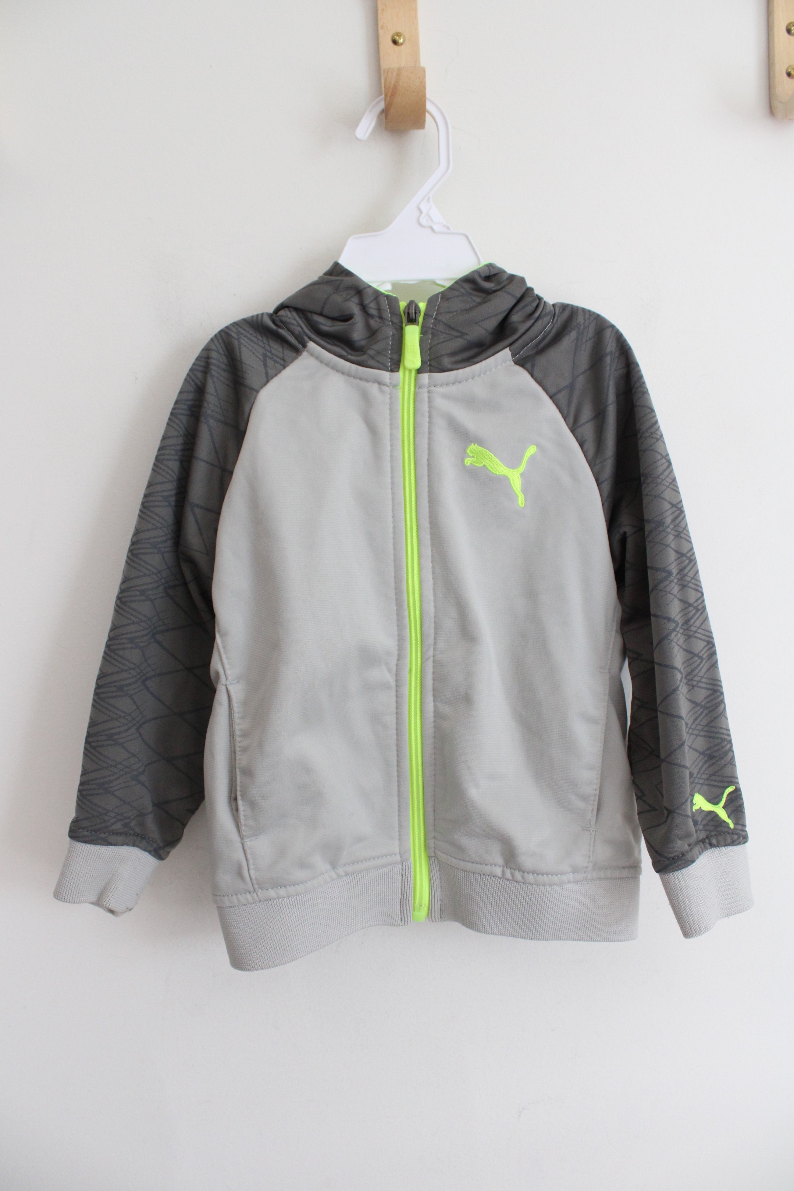 Puma Gray & Neon Green Jacket | 4T