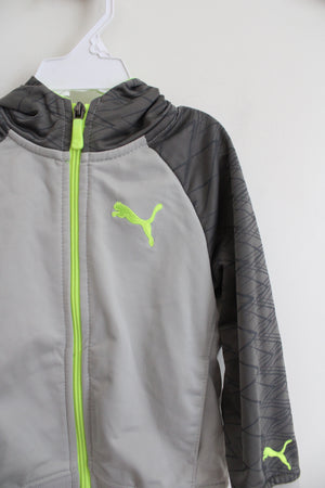 Puma Gray & Neon Green Jacket | 4T