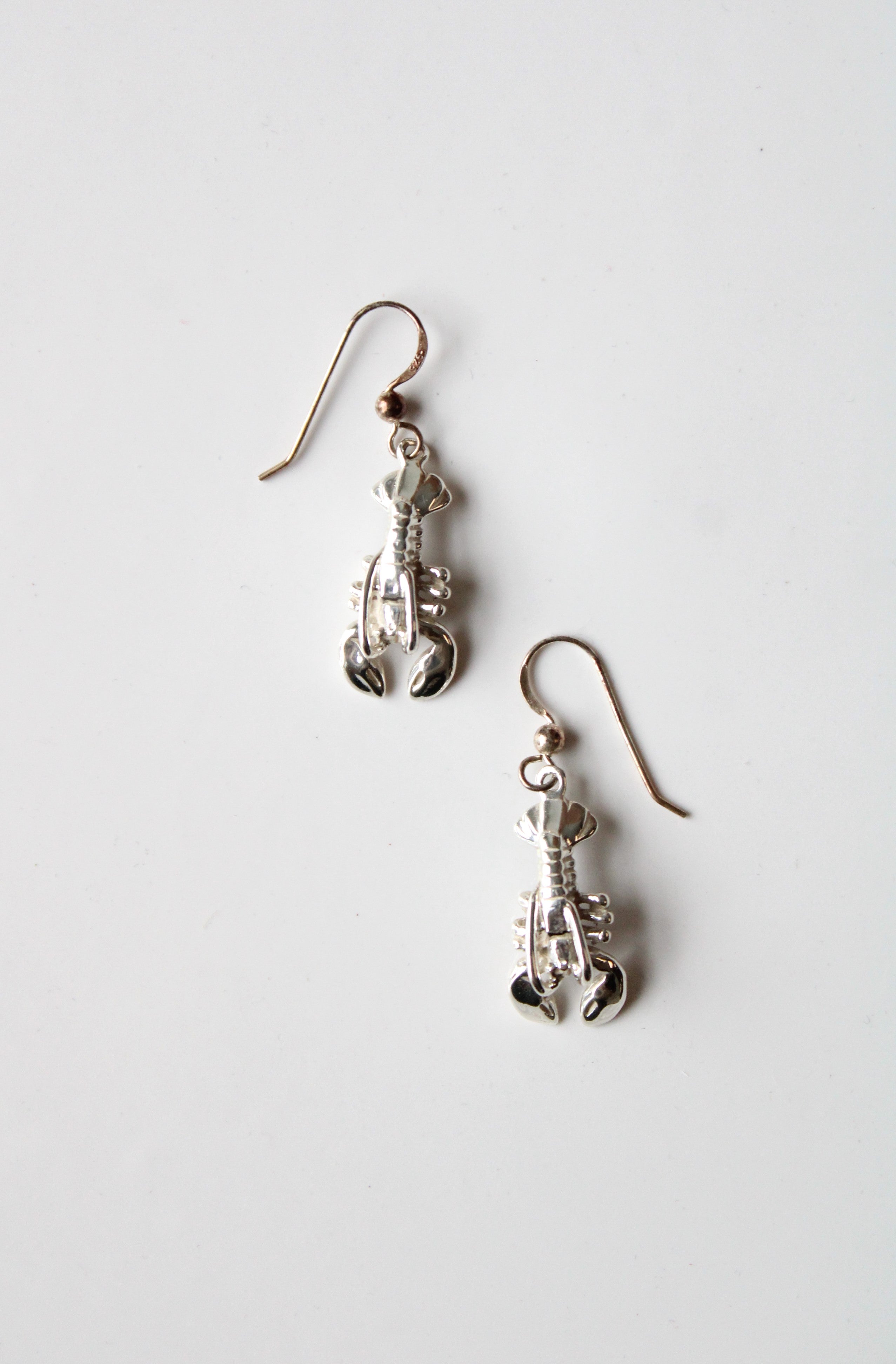 Lobster Dangle Sterling Silver Earrings