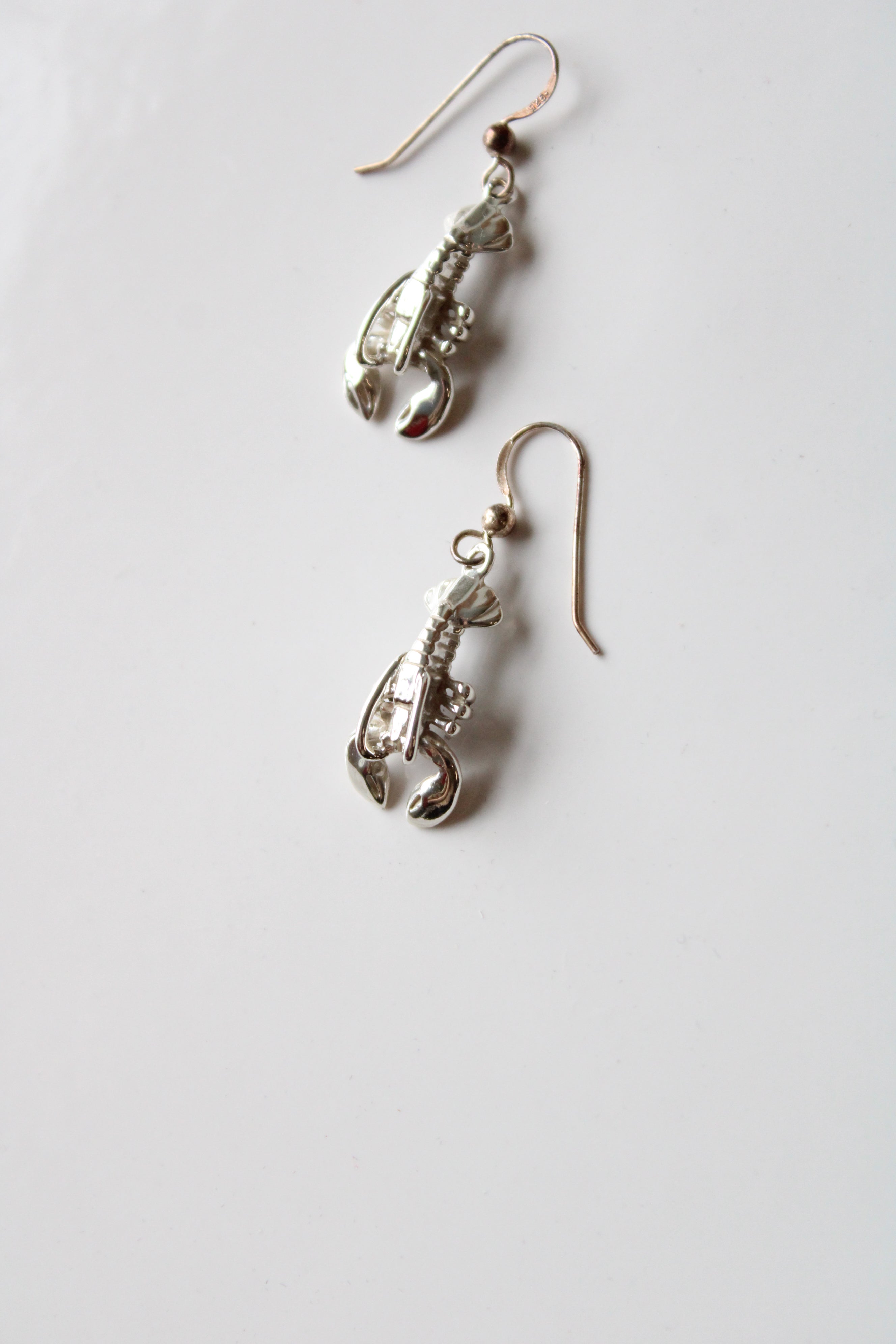 Lobster Dangle Sterling Silver Earrings