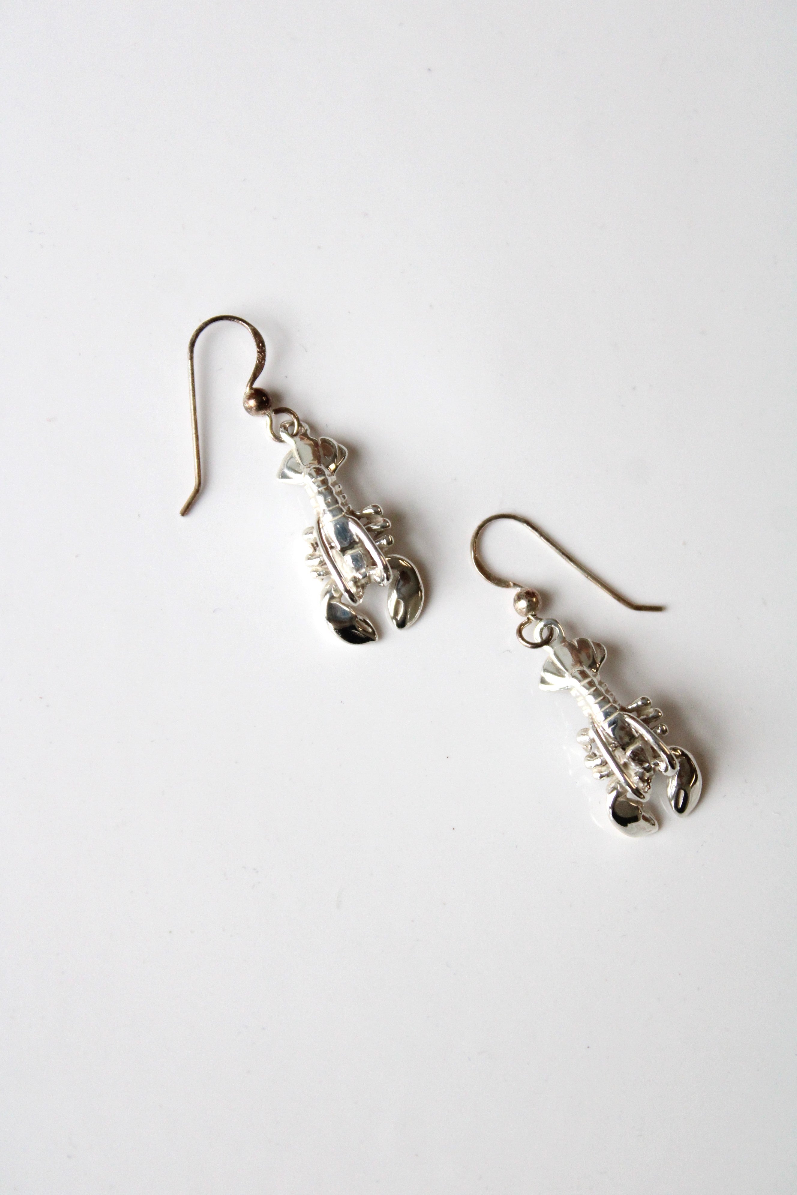 Lobster Dangle Sterling Silver Earrings