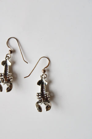 Lobster Dangle Sterling Silver Earrings