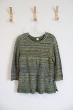 Christopher & Banks Green Crocheted Top | M