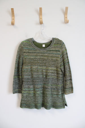 Christopher & Banks Green Crocheted Top | M