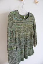 Christopher & Banks Green Crocheted Top | M