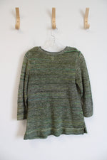 Christopher & Banks Green Crocheted Top | M