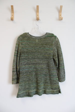 Christopher & Banks Green Crocheted Top | M