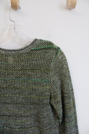 Christopher & Banks Green Crocheted Top | M