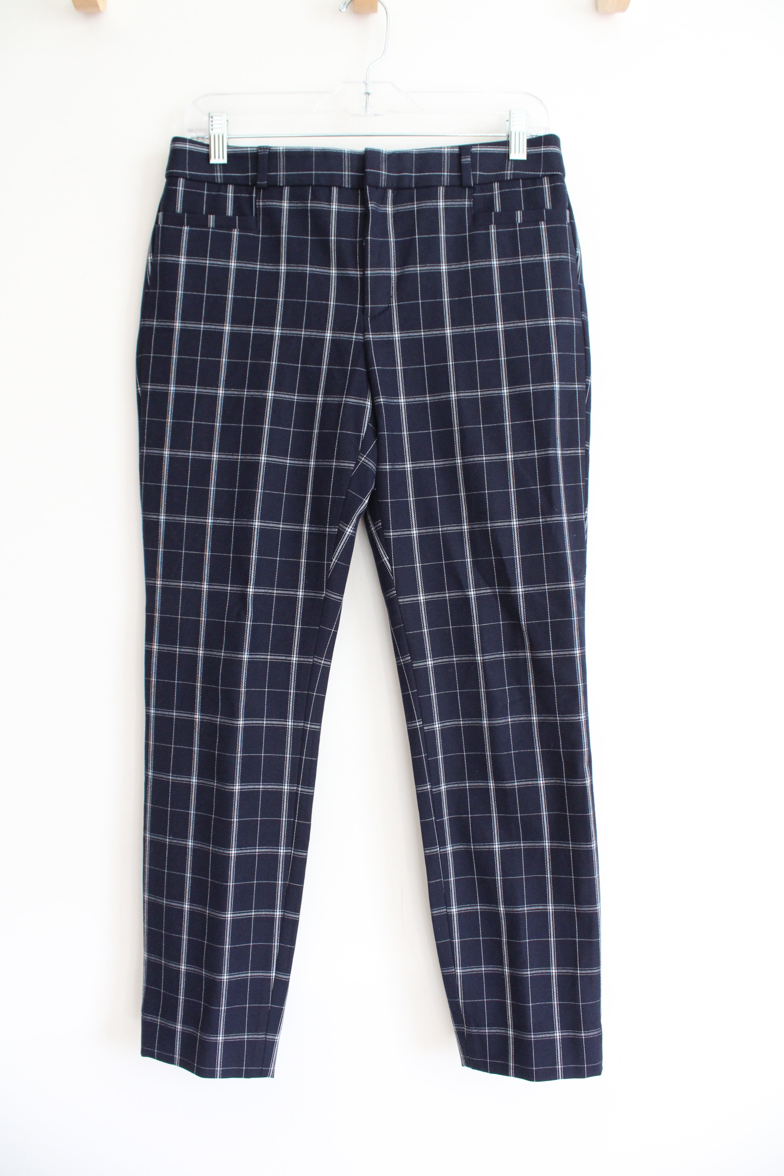 Banana Republic Navy & White Plaid Sloan Pants | 4