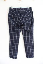 Banana Republic Navy & White Plaid Sloan Pants | 4