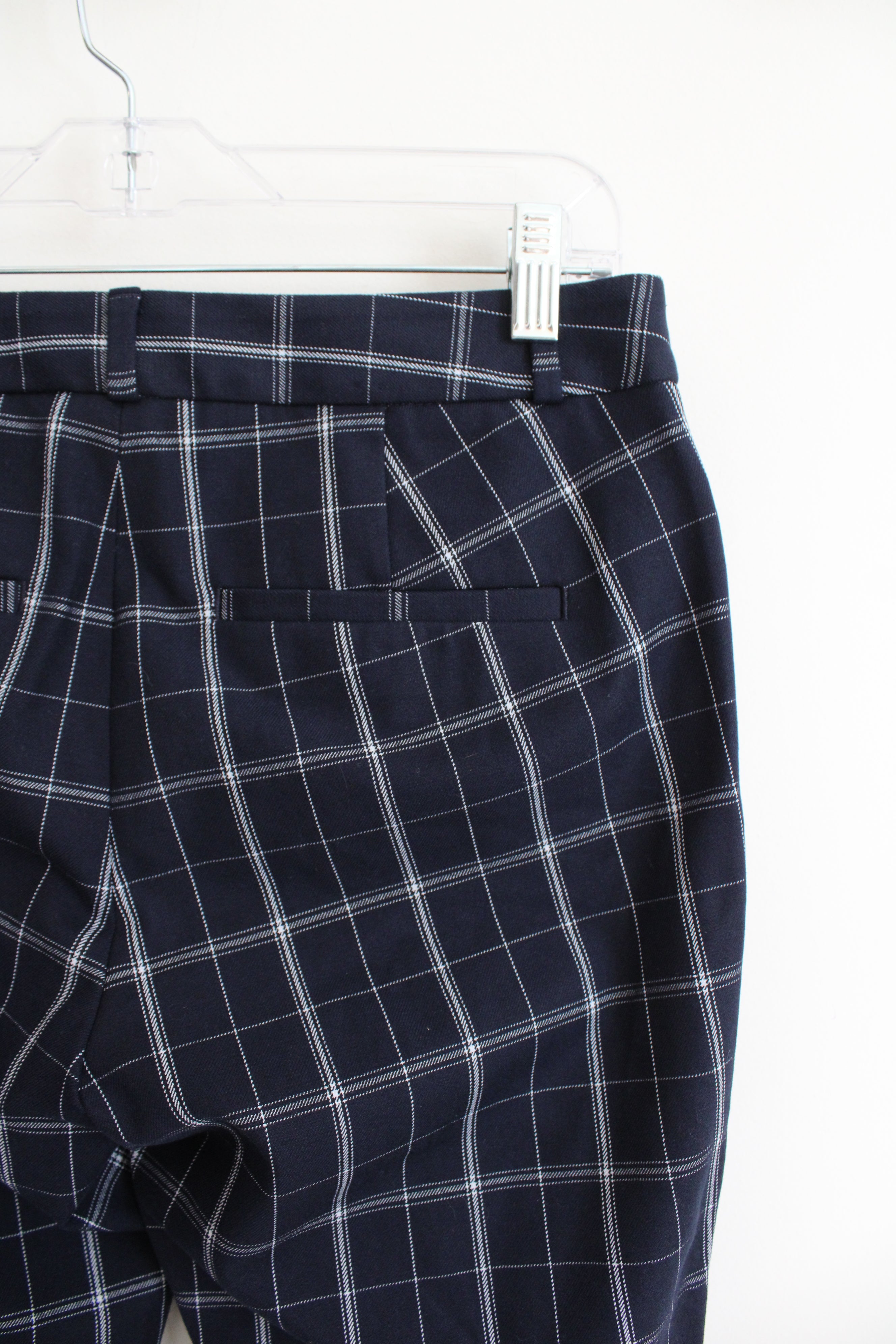 Banana Republic Navy & White Plaid Sloan Pants | 4