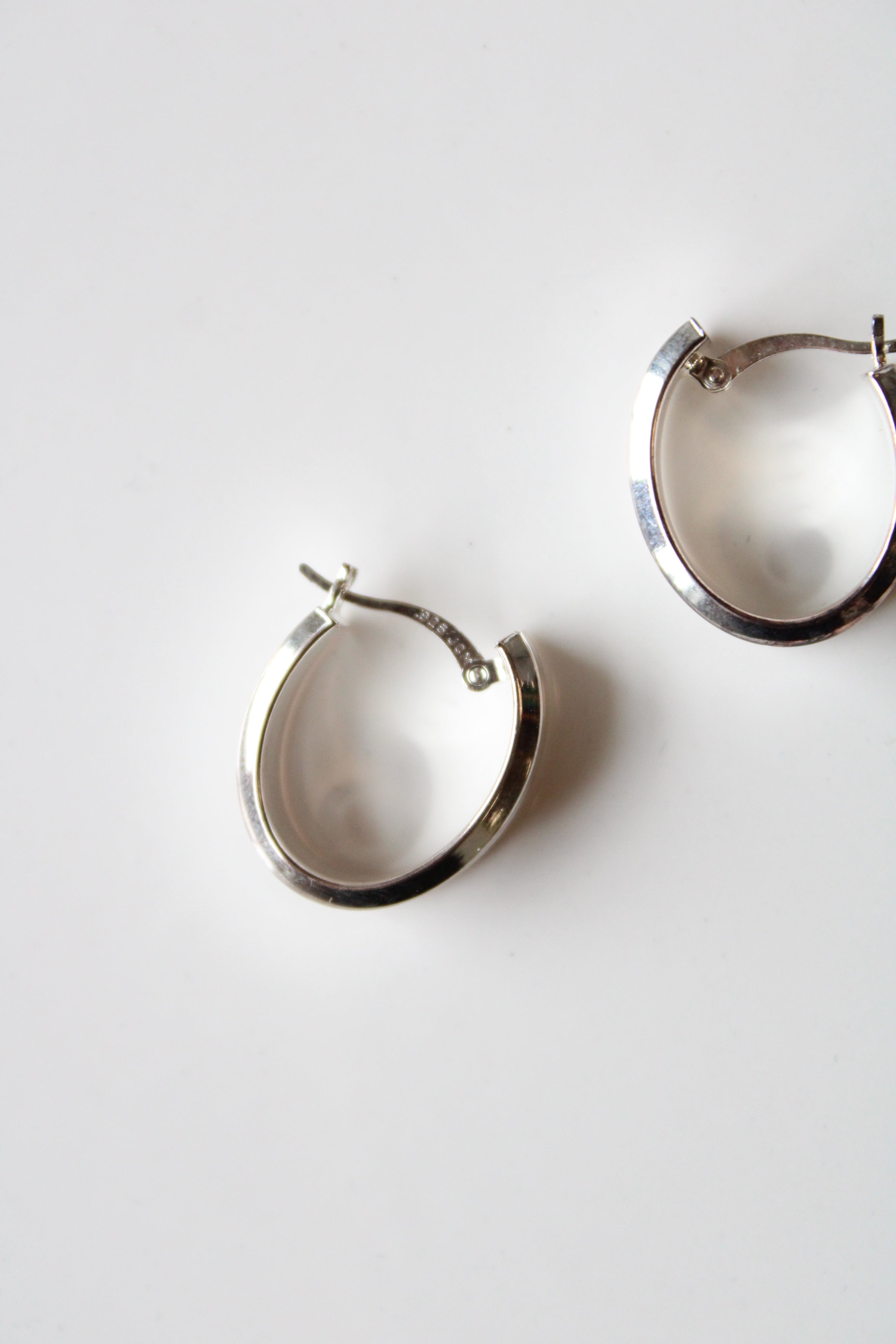 Sterling Silver Oval Hoop Earrings