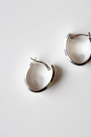 Sterling Silver Oval Hoop Earrings