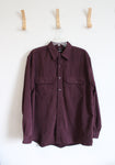 George Sueded Plum Button Down Shirt | L