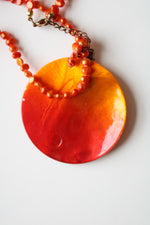 Orange Faux Pearl Large Statement Necklace