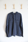 Lucky Brand Blue 1/4 Buttoned Hoodie | XL
