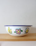 Tender Times Vintage Enamelware Blue Rimmed Large Bowl