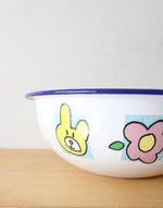 Tender Times Vintage Enamelware Blue Rimmed Large Bowl