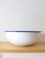 Tender Times Vintage Enamelware Blue Rimmed Large Bowl