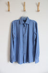 Nautica Blue Plaid Slim Fit Button Down Shirt | M