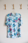 Vineyard Vines Light Blue Tropical Print On-The-Go Sankaty Polo Shirt | L