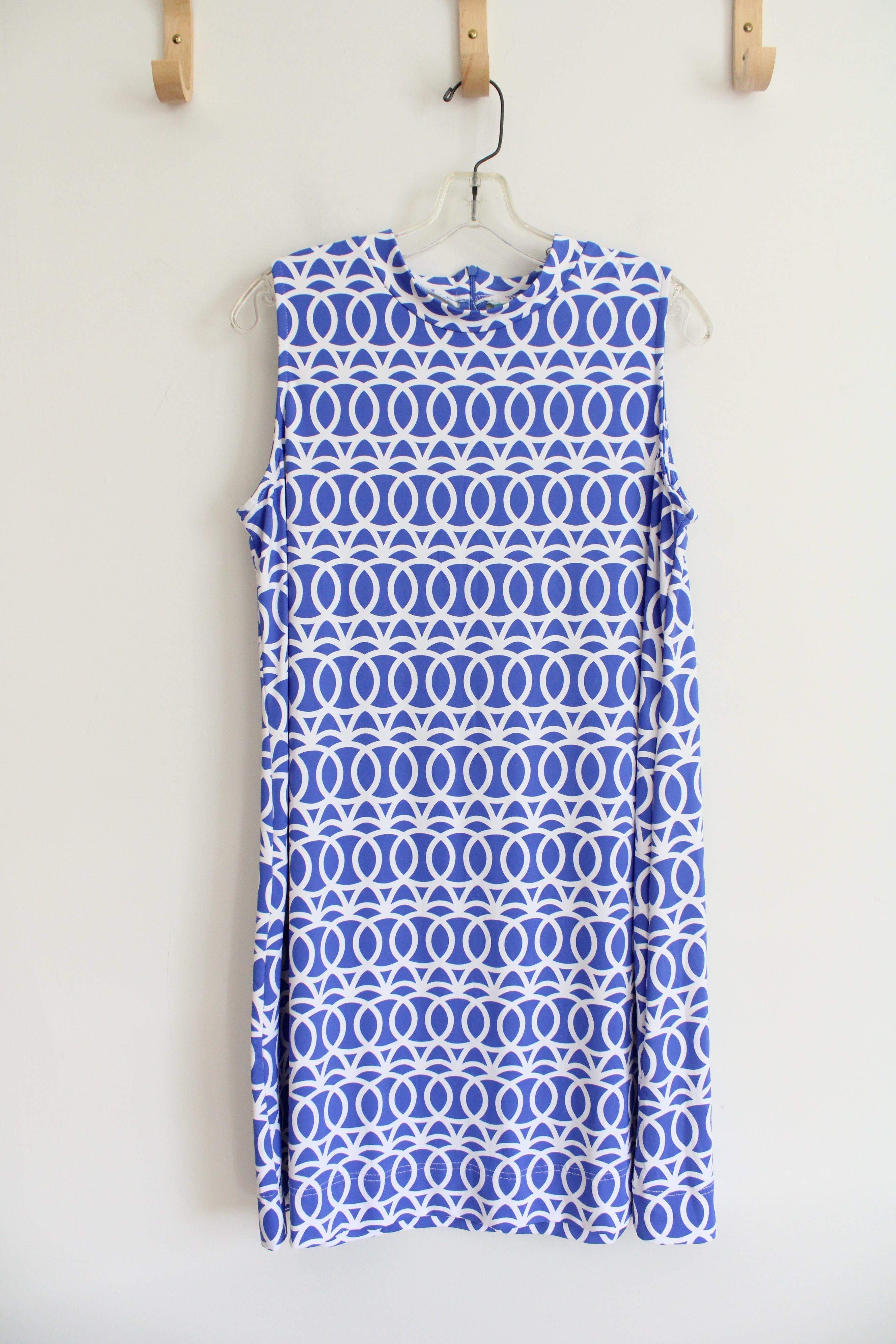 Anthony's Resort Wear Blue & White Patterned Dress | L