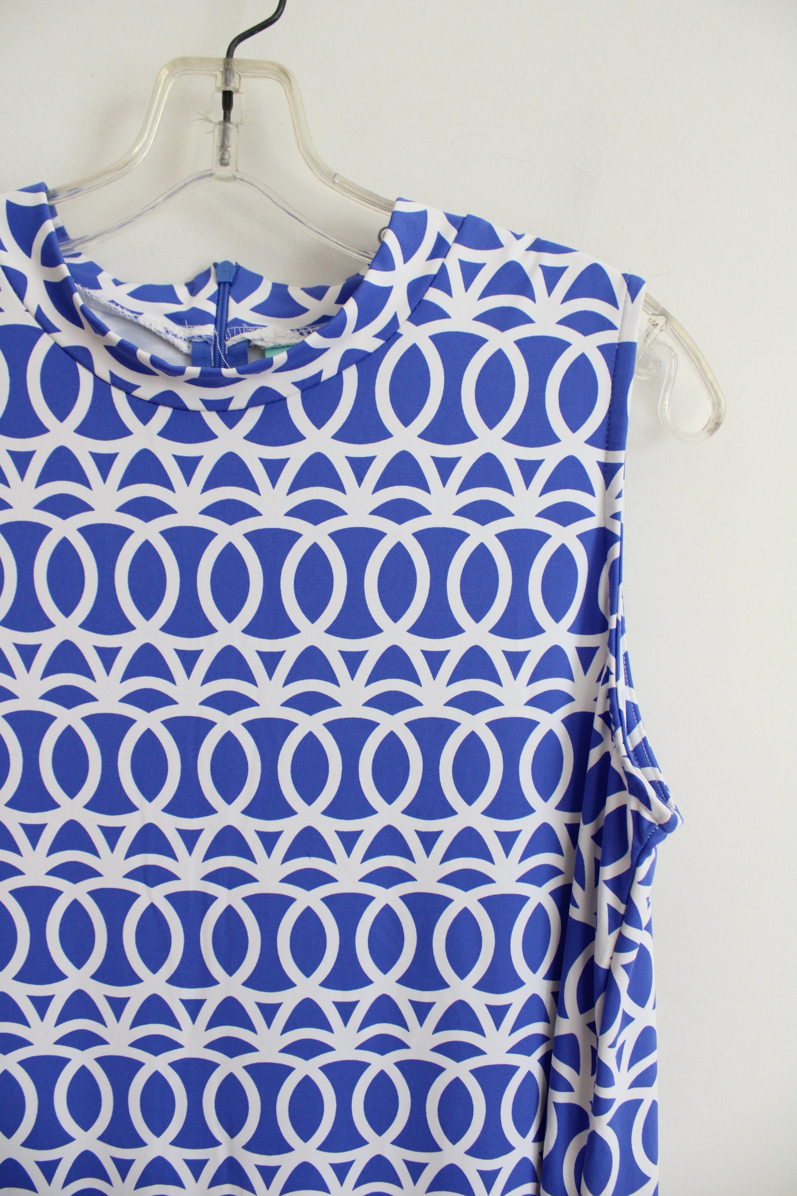 Anthony's Resort Wear Blue & White Patterned Dress | L