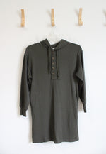 Lou & Grey Signature Soft Olive Green Hooded Dress | XS