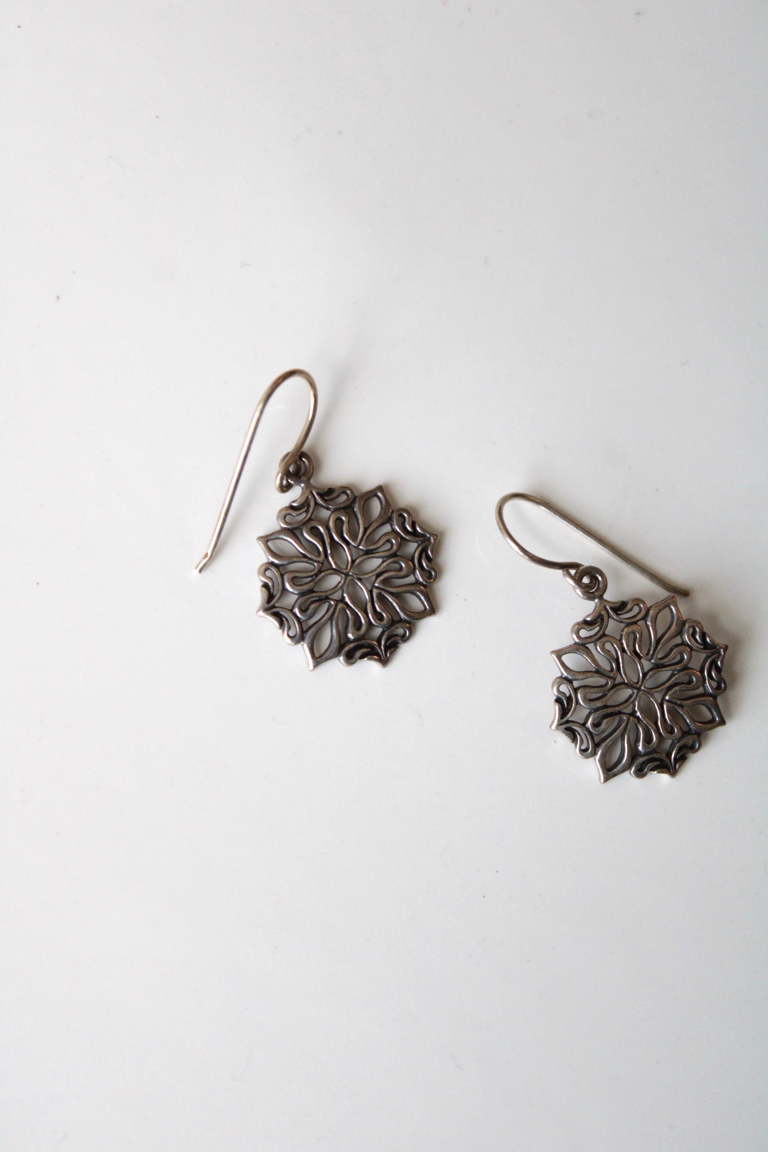 Mandala Sterling Silver Dangle Earrings