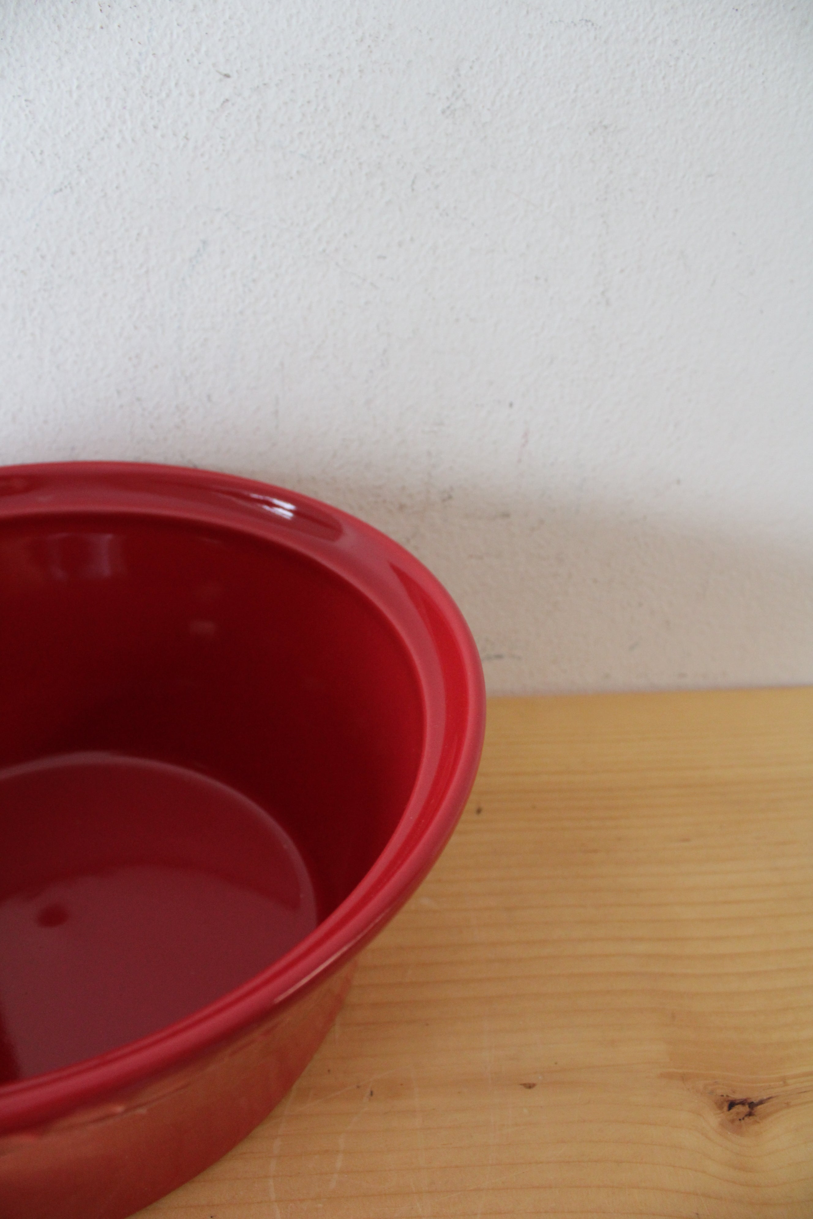 Sur La Table Etched Red Round Stoneware Covered Dish