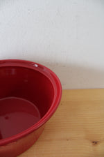 Sur La Table Etched Red Round Stoneware Covered Dish