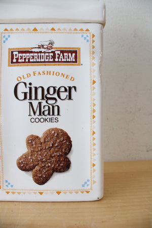 Pepperidge Farm Vintage Old Fashioned Gingerman Cookies & Chocolate Chip Cookies Ceramic Cookie Jar