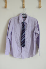 Chaps Purple Button Down Shirt & Tie | Youth 14