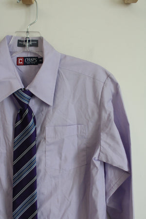 Chaps Purple Button Down Shirt & Tie | Youth 14