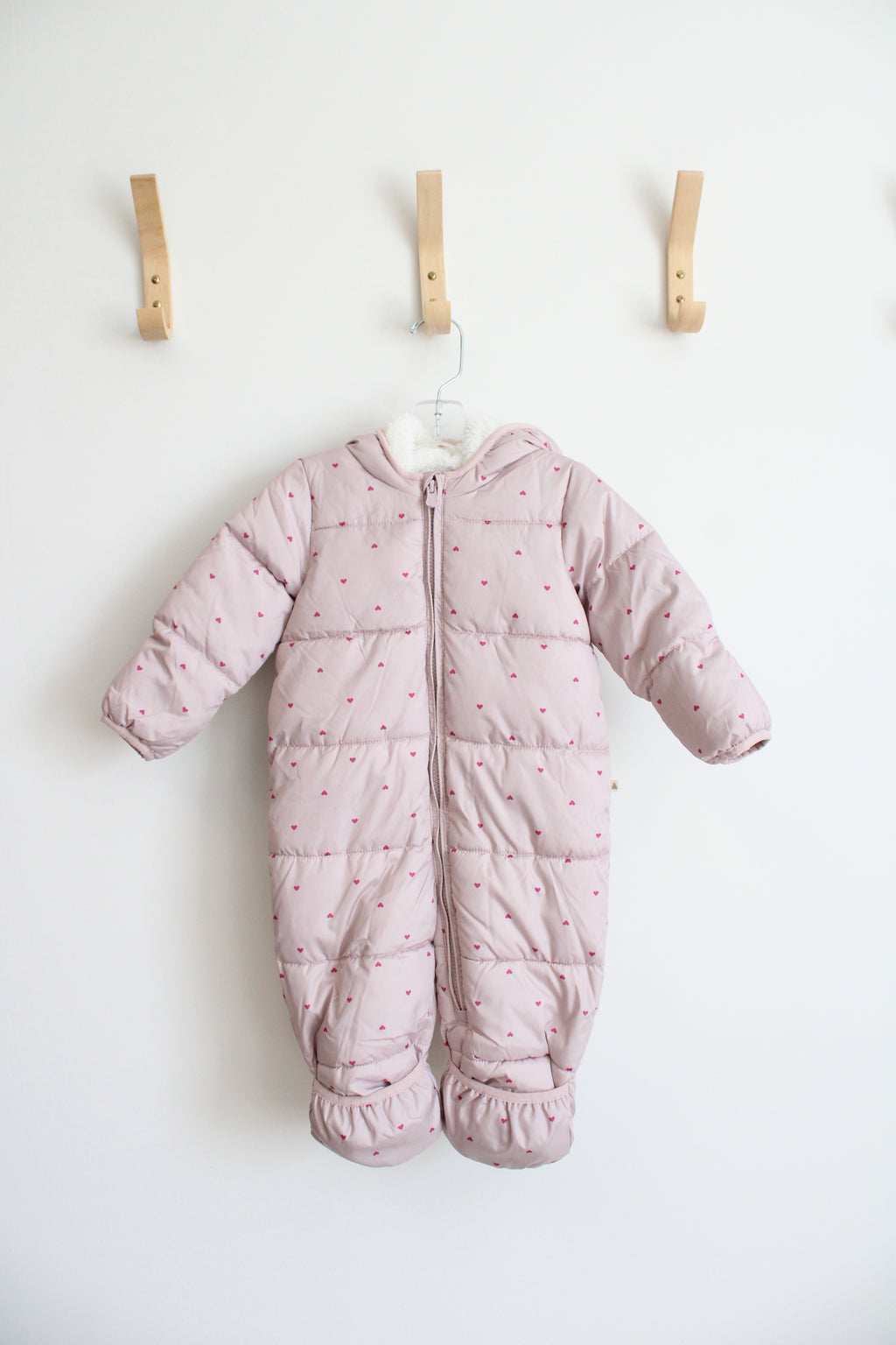 Baby Gap Cold Control Pink Heart Puffer Snowsuit | 6-12 MO