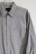 J. Ferrar Gray Hidden Button Long Sleeved Shirt | L