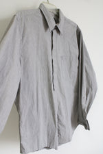 J. Ferrar Gray Hidden Button Long Sleeved Shirt | L