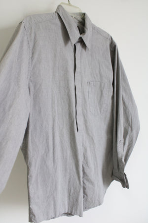 J. Ferrar Gray Hidden Button Long Sleeved Shirt | L