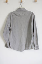 J. Ferrar Gray Hidden Button Long Sleeved Shirt | L